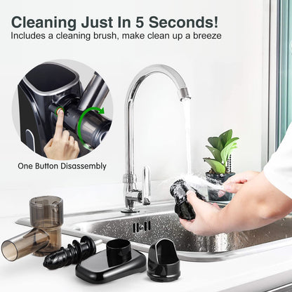 AMZCHEF Slow Juicer Entsafter Gemüse Obst – Schwarz