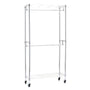 Amazon Basics Doppel-Kleiderständer mit Rollen, 181 kg, Chrom – offene Garderobe aus Metall