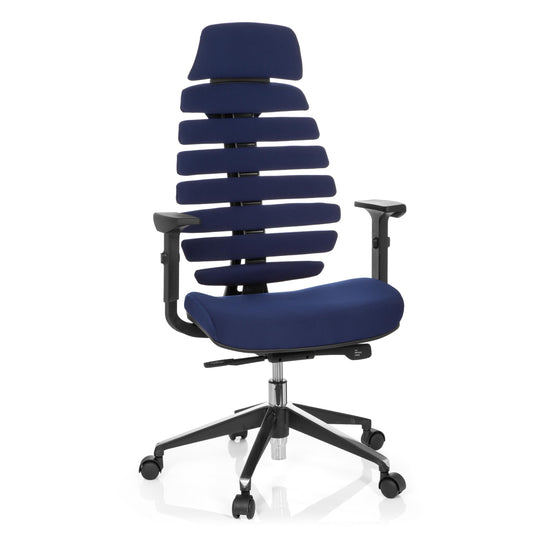 hjh OFFICE Ergo LINE II PRO Ergonomie Bürostuhl. Blauer Bürostuhl zur ergonomischen Unterstützung bei langer Büroarbeit.