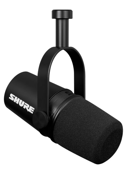 Shure MV7X dynamisches XLR Mikrofon für Podcasting – schwarz. Zylindrisches Mikrofon für hochwertige Sprachaufnahmen in Podcasts.