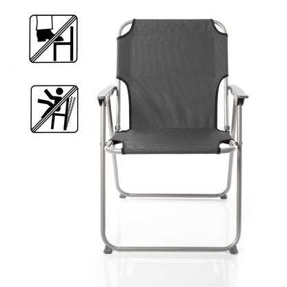 BigDean Klappstuhl 2er-Set, faltbar, Anthrazit, bis 120 kg