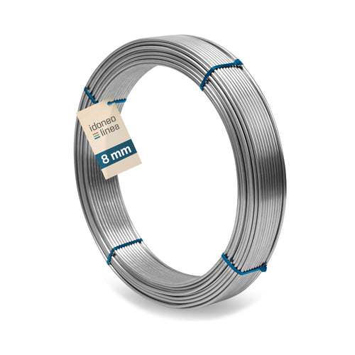 Idoneo Linea Alu Erdungsdraht 8mm Blitzschutz PV - 70m. Ein 8mm Aluminium-Erdungsdraht zur Erdung von Blitzschutz- und PV-Anlagen.