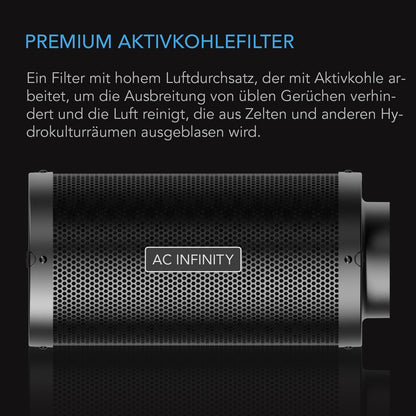 AC Infinity Aktivkohlefilter Abluftfilter – 100mm