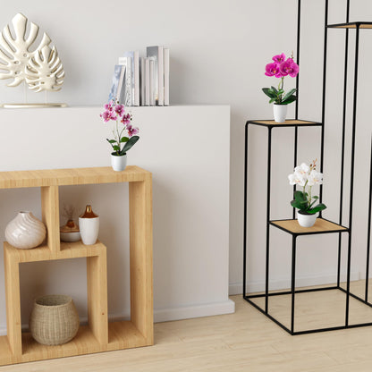 PASCH Kunstblumen im Topf, 3er Set künstliche Orchideen, Weiss-Rosé
