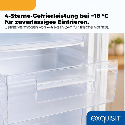 Exquisit Gefrierschrank GS512-040E, 91 l, 4 Schubladen, weiss