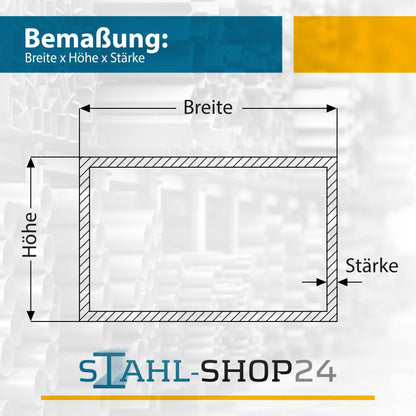 Stahl-Shop24 Rechteckrohr S235JRH - Feuerverzinkt 100x60x3 mm