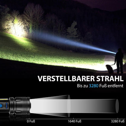 ZEUSFIRE LED Taschenlampe aufladbar, 2 Stück, 100.000 Lumen, IPX7