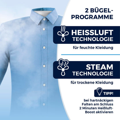 CLEANmaxx Hemdenbügler Bügelautomat – Dampf & Hosenaufsatz
