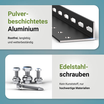 SolarXon Solarmodul Halterung MB1-118BK, 118 cm, 0-90°, schwarz