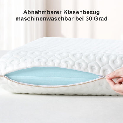 BedStory Gel Memory Foam Kopfkissen 60x40 cm, 10 cm, Seitenschläfer