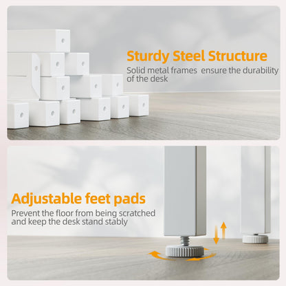 BEXEVUE L-förmiger Gaming Tisch 120x70 cm – Weiss, umkehrbar