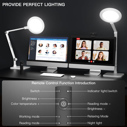 LED Schreibtischlampe Tageslicht 18W – Dimmbar, 4 Farbmodi