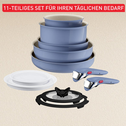 Tefal Ingenio Serenity Kochgeschirr-Set 11-teilig, Blue Salt