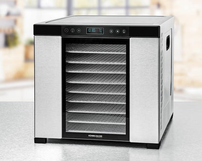 ROMMELSBACHER Dörrautomat DA 1050 – 10 Edelstahl-Dörrtabletts, Warmhaltefunktion