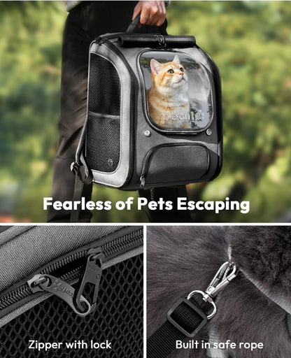 pecute Katzenrucksack Bubble – Haustier-Tragtasche grau