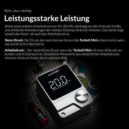 Gaahleri Turbox mini Airbrush-Kit mit GHAD-39 Dual-Action 0,35 mm