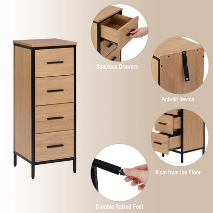 EUGAD Badezimmerschrank Kommode 4 Schubladen – 30x82x30 cm