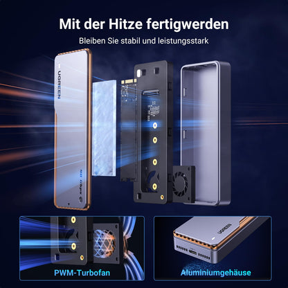 UGREEN USB 4 NVMe M2 SSD Gehäuse 40Gbps – Mit Kühlung