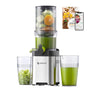 AMZCHEF Slow Juicer 1902M – Entsafter mit 120 mm Einfüllschacht, silbernes Edelstahlgehäuse