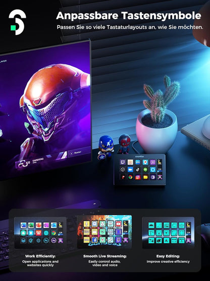 SOOMFON Stream Controller Deck – 15 anpassbare Makrotasten