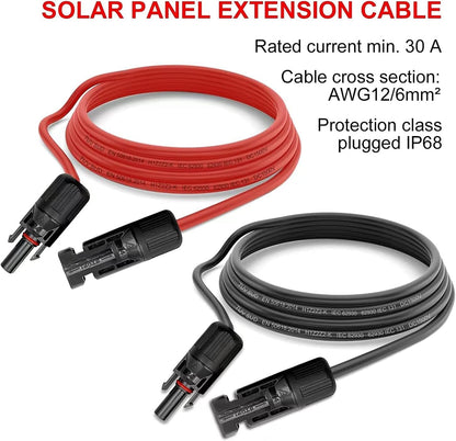 IJIAMY Solarkabel Verlängerungskabel 4 mm² 10 m Rot/Schwarz