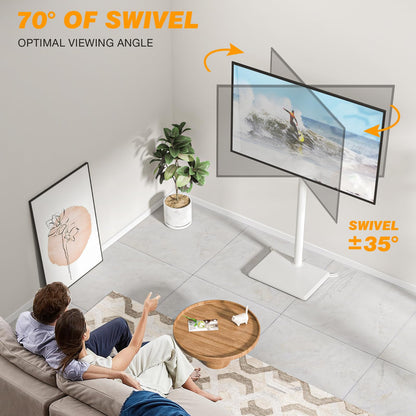 TVON TV Bodenständer für 32-60 Zoll, höhenverstellbar, schwenkbar