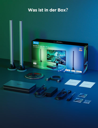 Govee HDMI 2.1 Sync Box Kit 2 - LED Set für 27-34 Zoll Monitore