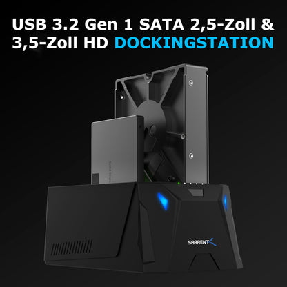 SABRENT EC-HD2B 2-Bay Festplatten-Dockingstation USB A 2,5/3,5 Zoll