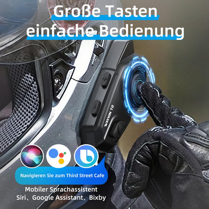 WAYXIN T2 Motorrad-Headset mit Gegensprechanlage, 2er-Set