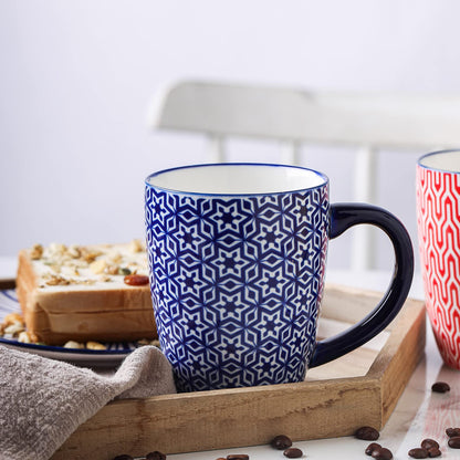 Selamica Kaffeetassen Set 6er 473 ml - Vintage Blau