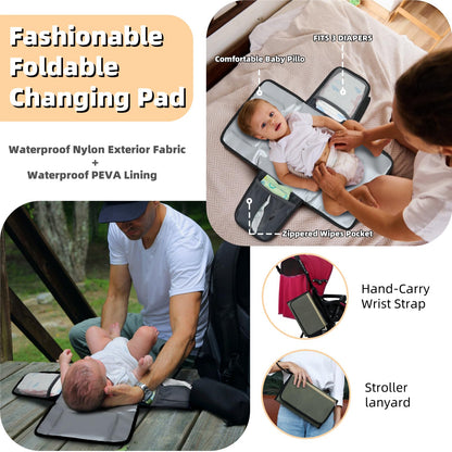 ROSEGIN Wickelrucksack gross – Baby Wickeltasche mit Wickelunterlage