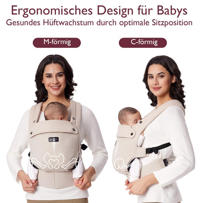 Momcozy Babytrage – Ergonomisches Tragesystem Kleinkind 3-20 kg