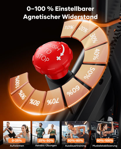 Toputure Heimtrainer Fahrrad TEB3, Ergometer mit 15 kg Schwungrad