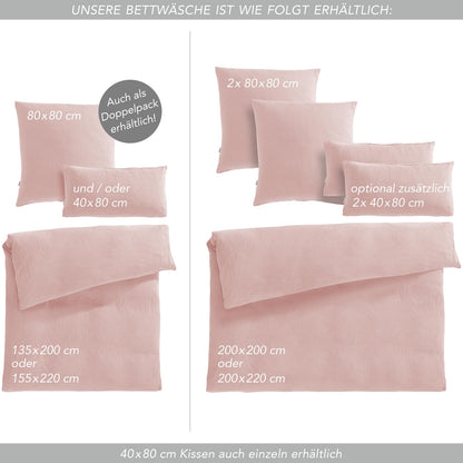 Pure Label Musselin Bettwäsche-Set 135x200 cm Baumwolle rosa