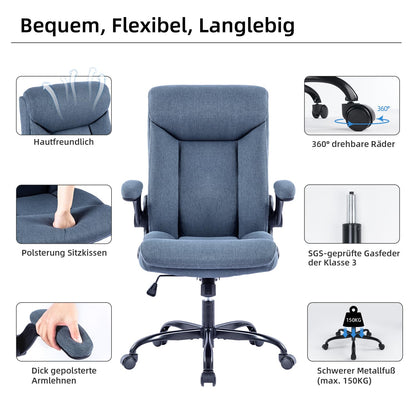 MZLEE Ergonomischer Bürostuhl Computer Drehstuhl - Navy Blau
