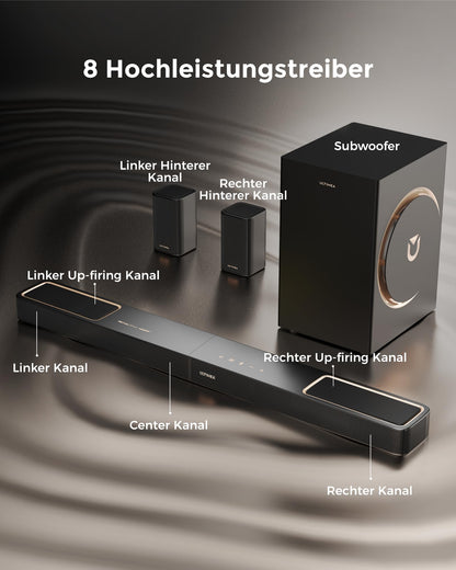 ULTIMEA Skywave F40 Boom 5.1.2 Soundbar mit Dolby Atmos und Subwoofer