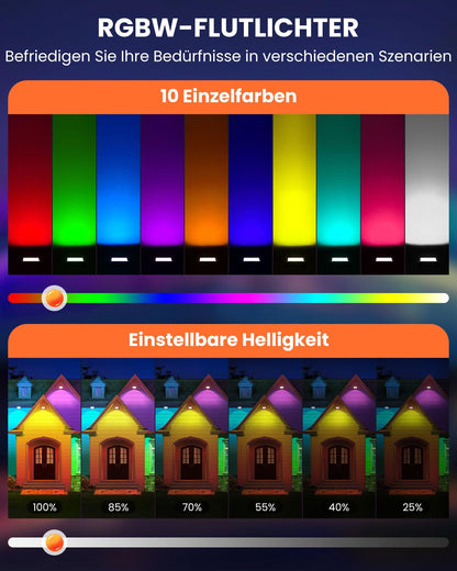 MEIKEE RGB LED Strahler 25W mit Fernbedienung, IP66, 2er-Set