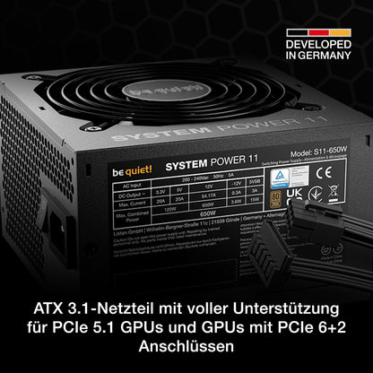 be quiet! System Power 11 650W Netzteil – ATX 3.1 PCIe 5.1