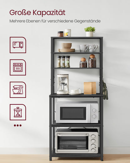 VASAGLE Küchenregal KKS024B22 Standregal Industrie-Design anthrazit