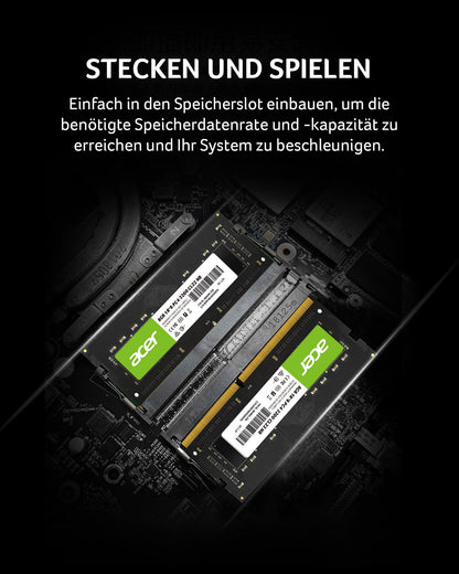 Acer SD100 8GB DDR4 SODIMM 3200MHz CL22 Arbeitsspeicher für Laptop