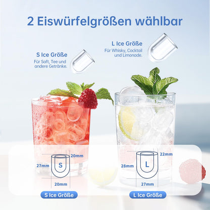 WIE Eiswürfelmaschine WI26EUB-C201, 9 Eiswürfel in 6 Minuten