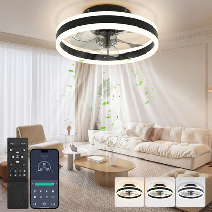 Nalezuns LED Deckenventilator mit Beleuchtung, dimmbar, Fernbedienung