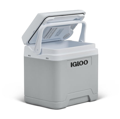 Igloo IE24 Elektrische Kühlbox 24L, 12V/230V für Auto und Camping in Grau mit Tragegriff