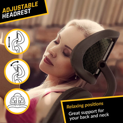 KLIM K800 Ergonomischer Bürostuhl – Lendenstütze, 4D Armlehnen