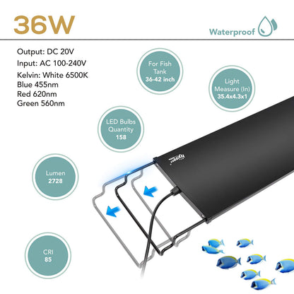 hygger Aquarienbeleuchtung LED 24/7 Sonnenaufgang – 36W
