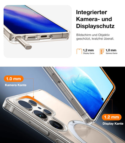 TORRAS Ostand Q3 Spin transparente Hülle für Samsung Galaxy S25 Ultra