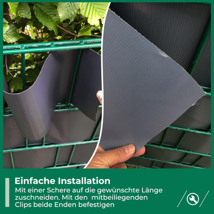 interGo Sichtschutzstreifen PVC 35 m x 19 cm für Doppelstabmatten