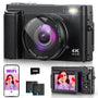 SIXTARY DC102 4K Digitalkamera 64MP Kompaktkamera mit WLAN und 180° drehbarem Display