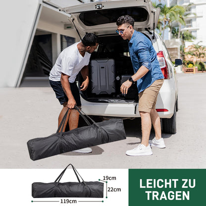 TactFire Faltpavillon 3x3 m wasserdicht mit 4 Seitenteilen, grau