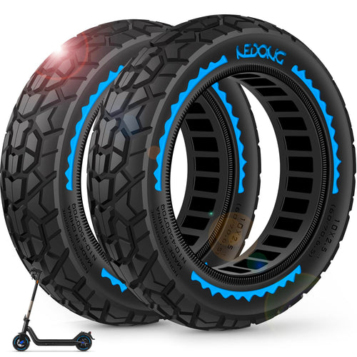 BANGTING Vollgummireifen 60/70-6.5 für E-Scooter, 2 Stück, Blau, gerillte Lauffläche